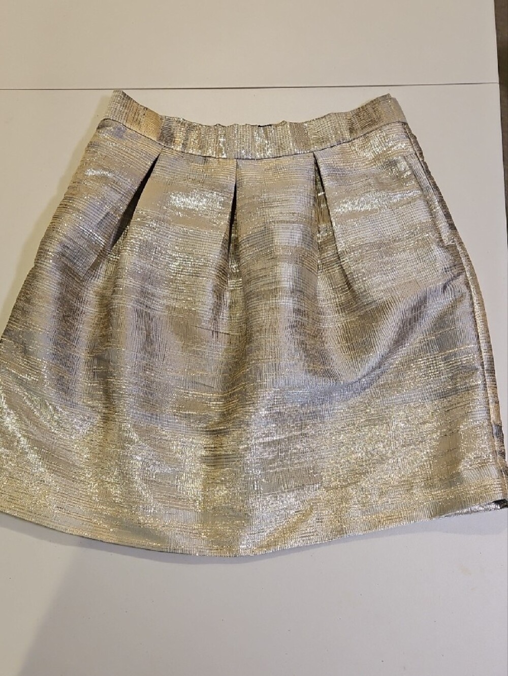 Simply Styled Silver Metallic A-Line Skirt 0263